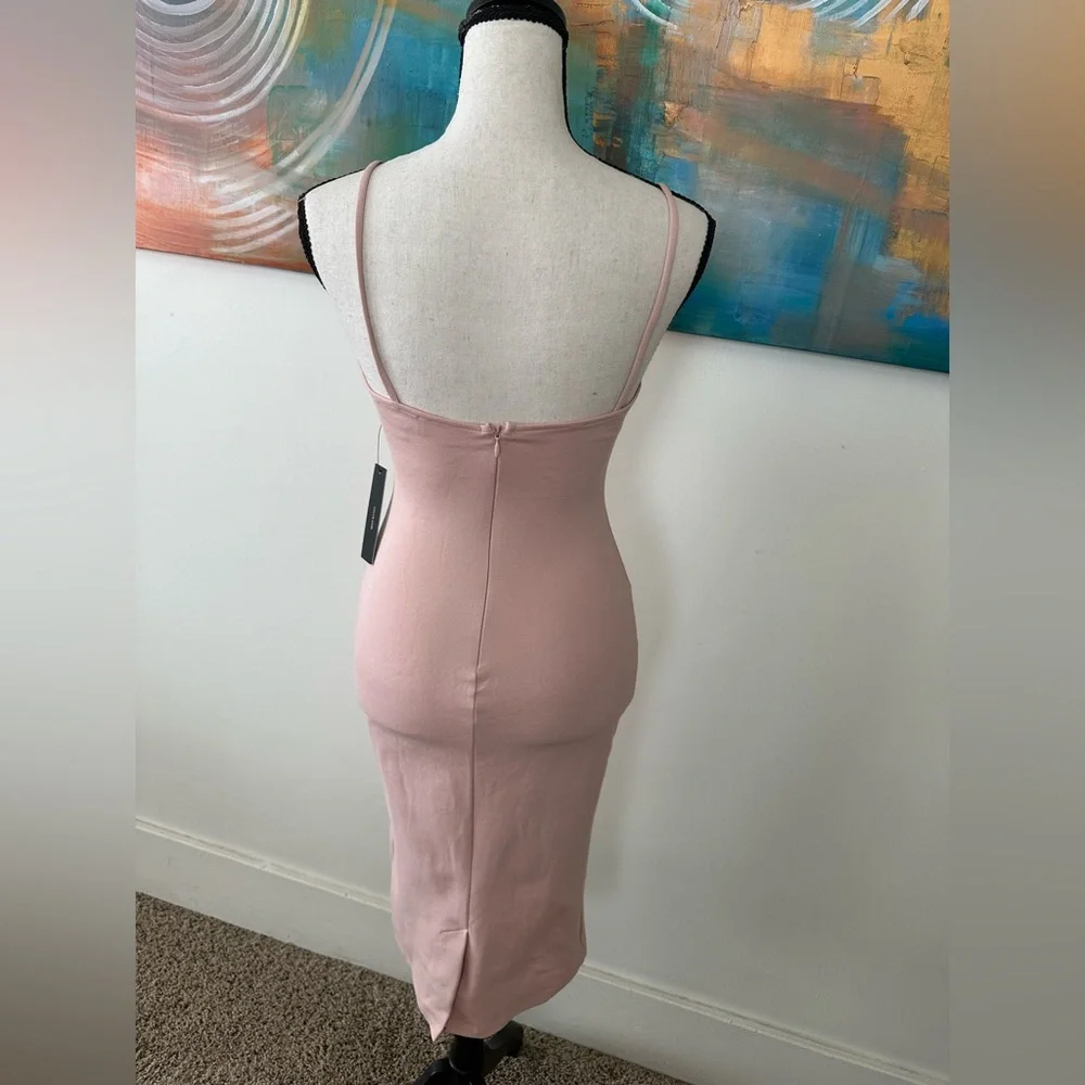 Lulus New With Tags Blush Pink Don’t Tell ‘Em Bodycon Midi Dress Size S - Picture 7 of 14